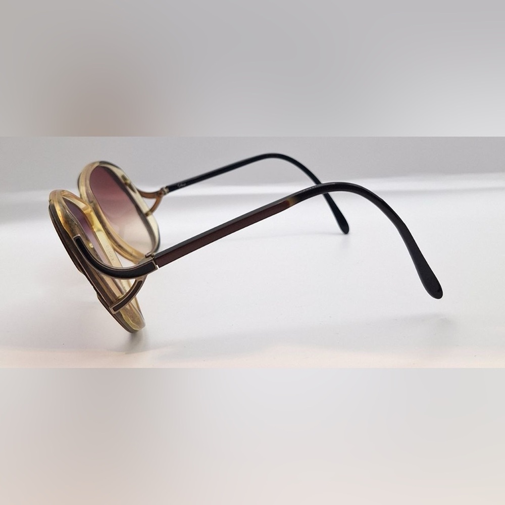 Vintage Brown Translucent Oval Sunglasses Frames Only - Picture 5 of 8